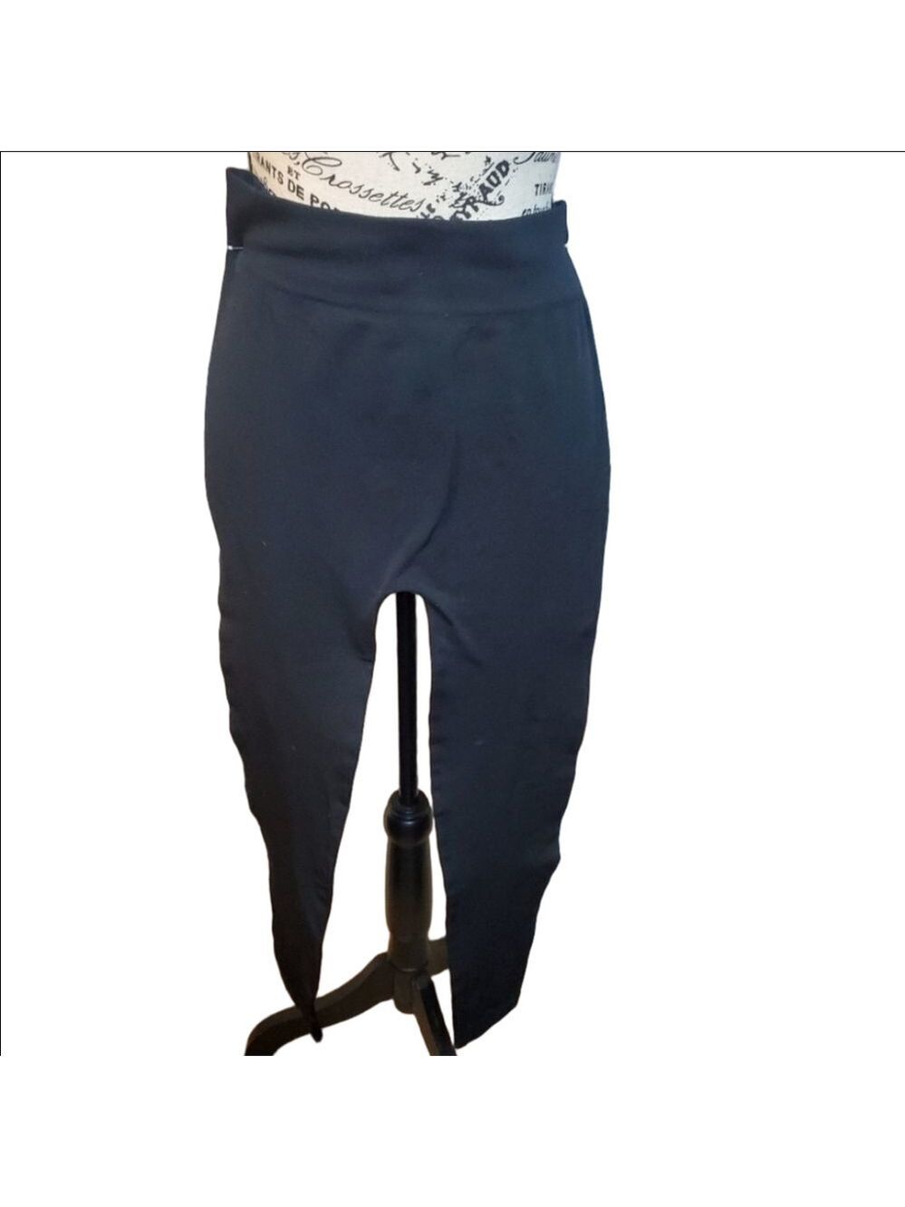 Sofra Fleece lined black leggings sz osfa